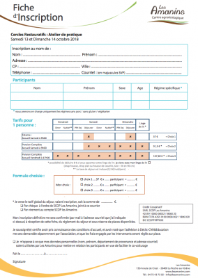 formulaire inscription Les Amanins